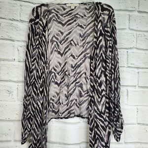 French Laundry Womens Zebra print open cardigan
